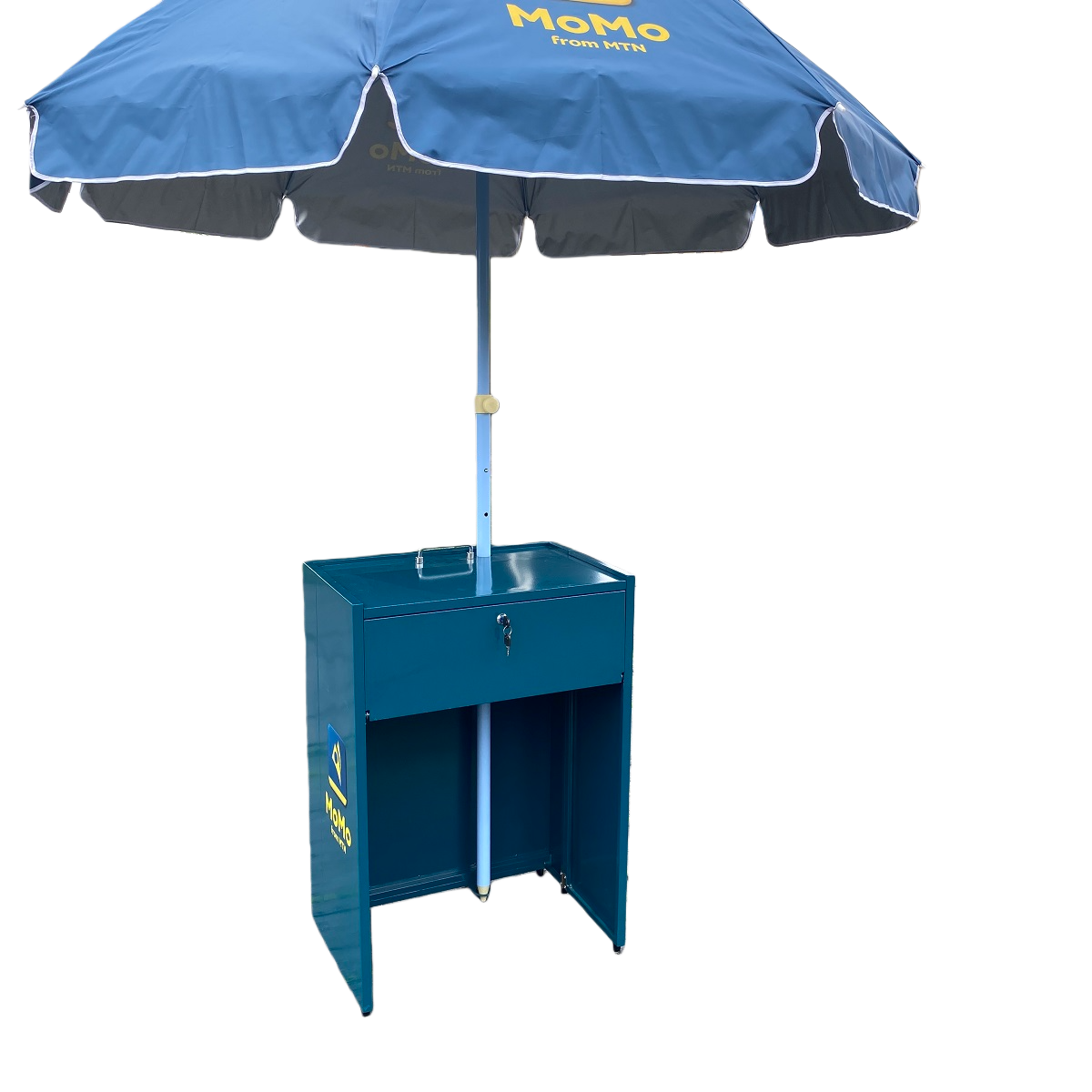MTN Metal folding cashier counter with umbrella
