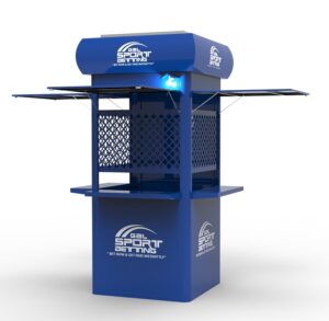 Betting Ticket station metal kiosk with branding