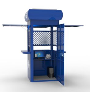 Galvanized steel lottery station kiosk