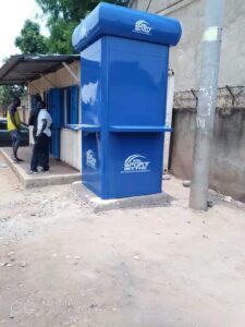 Metal kiosk installation site