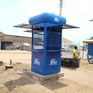 Sheet metal prefab kiosk application site South Sudan