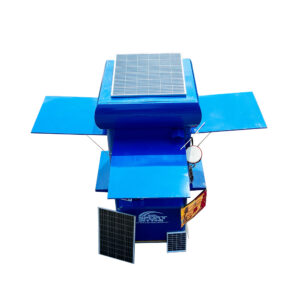 Steel kiosk with solar system