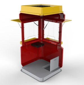 Fiberglass kiosk inside