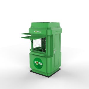 MPESA Branded Fiberglass Kiosk for telecom point of sales