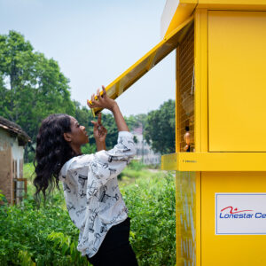MTN Metal Solar Kiosk Window open and close
