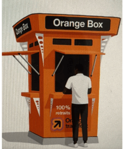 Orange FRP kiosk