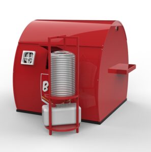 fiberglass grill kiosk 3d Mock up back view