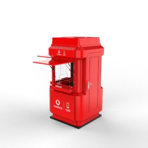 VODAFONE mobile money service fiberglass kiosk with branding point of sales