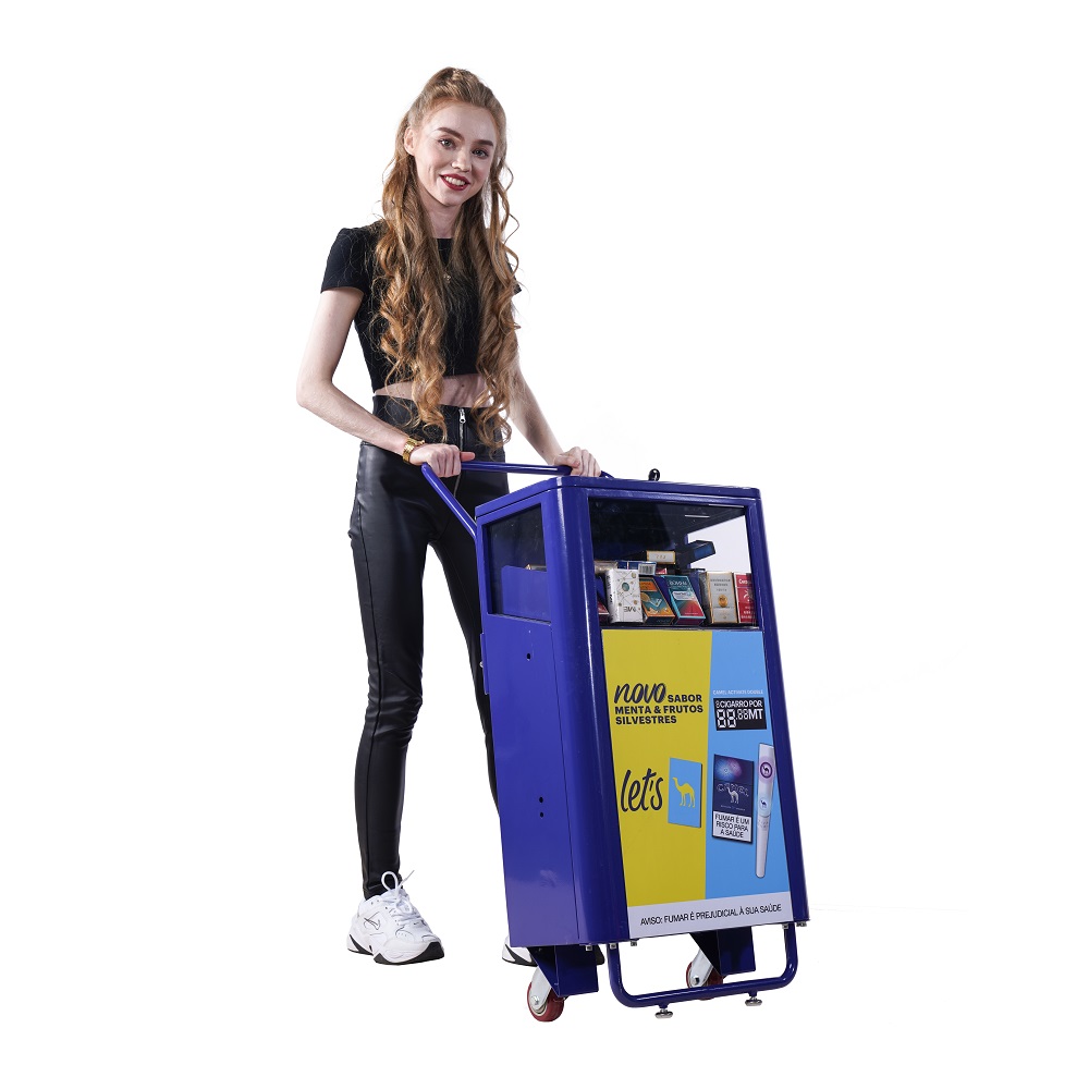 Cigarette pack shaped Hawker trolley box